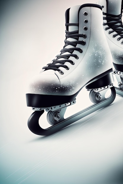 Een paar schaatsen met het woord ice op de onderkant.