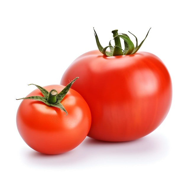 Een paar tomaten staan naast elkaar.