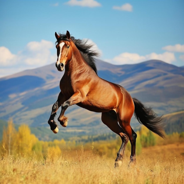 een paard dat in de lucht springt