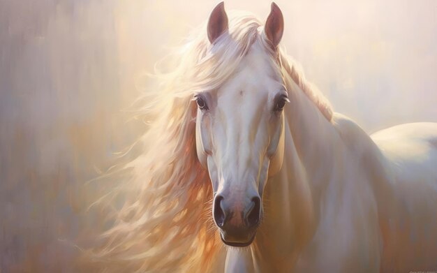 Foto een paard met een witte manen en een bruine manen