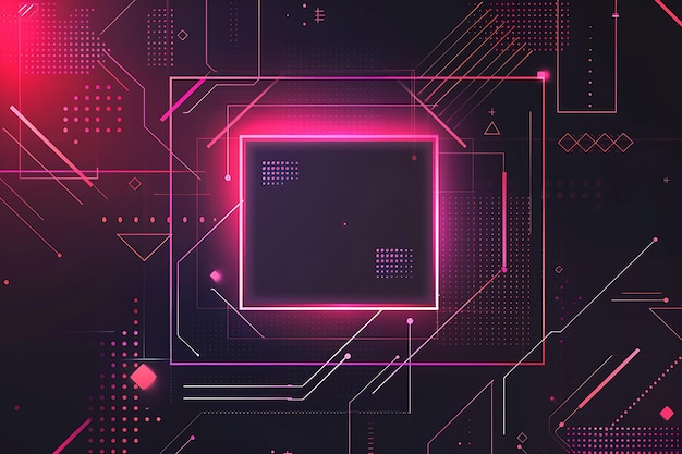 een paars en roze abstract ontwerp met een vierkant en een vierkants in het midden