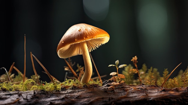 Een paddenstoel op een boomstam in het bos