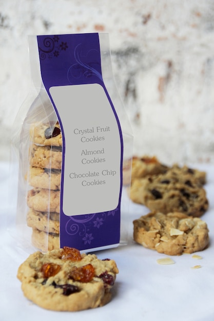 een pakket met variëteitcookies