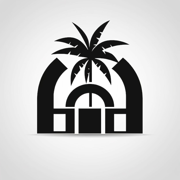 een palmboom heeft de vorm van een boog.