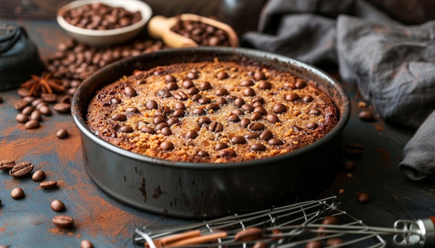 een pan met chocoladerepen en chocolade frietjes met chocoladefrietjes erop