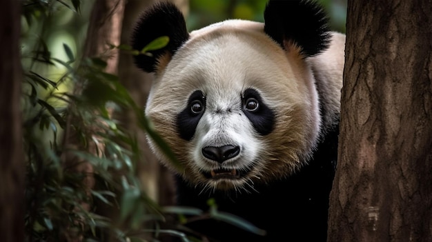 Een panda in een boom