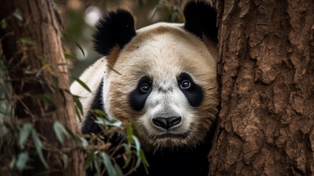 Een panda in een boom