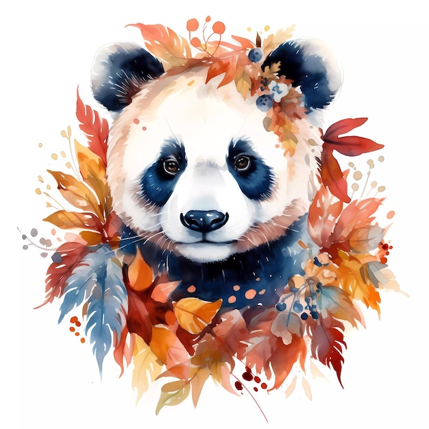 Een pandabeer is in aquarelstijl