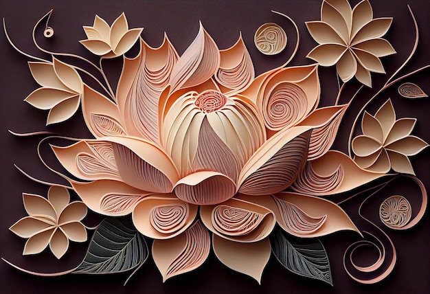 Een papieren kunst van een lotusbloem