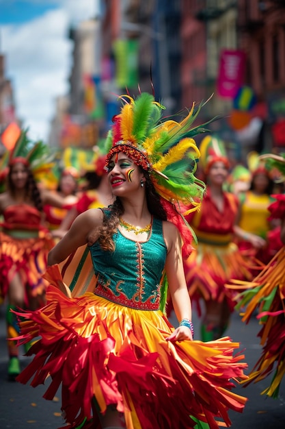 Een parade op Vrouwendag met