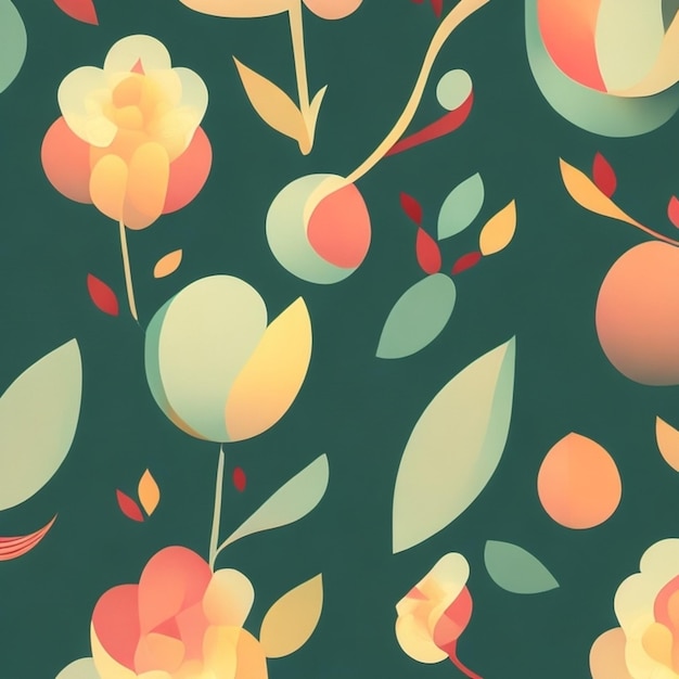 Een patroon met bloemen en bladeren die zeggen 'erop'