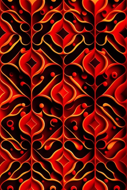 Een patroon van rode en zwarte bladeren met een patroon van de woordslang.