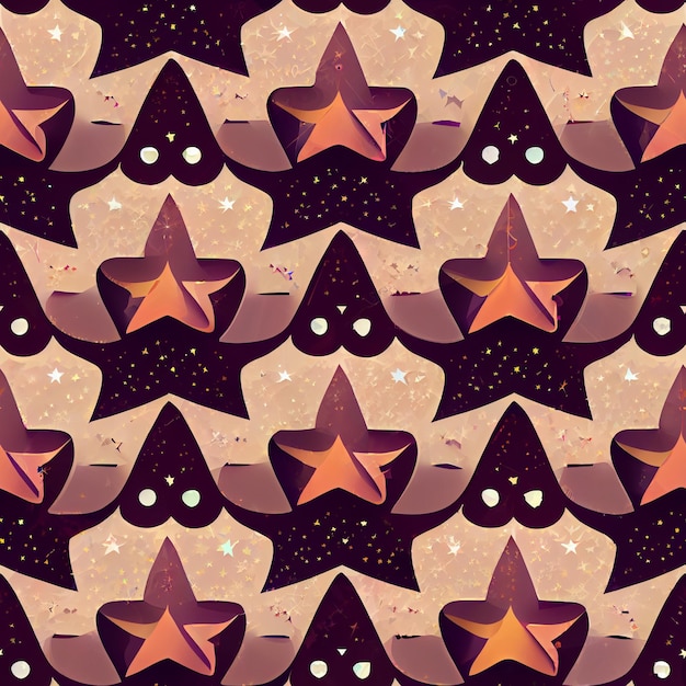 Een patroon van sterren met een ster op de bodem