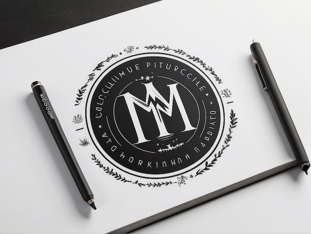 een pen en een notitieboek met een logo erop en een potlood