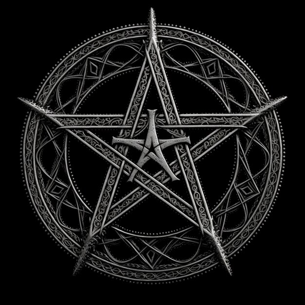 een pentagram met een ster erop in een cirkel generatieve ai