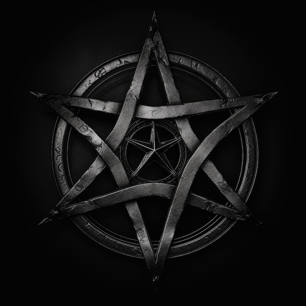 Een pentagram met het woord pentacle erop