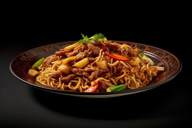 een perfecte heerlijke look van yakisoba gebakken noedels