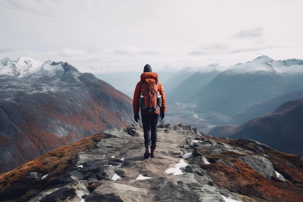 Een persoon die een berg op wandelt geestelijke gezondheid