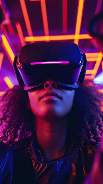 Een persoon in VR goggles die Mr. Mixed Reality Game en Entertainment speelt