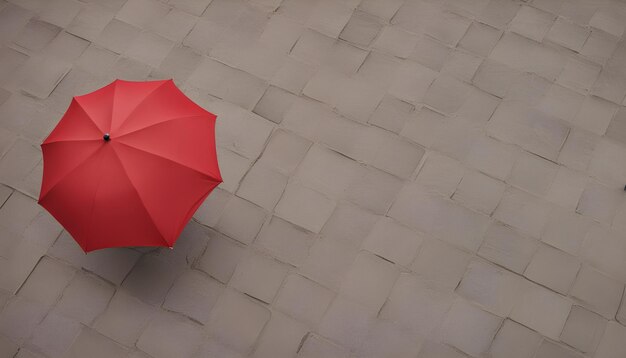 een persoon met een rode paraplu met het woord erop