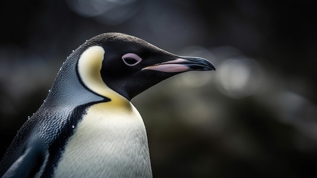 Een pinguïn met een zwart-wit gezicht