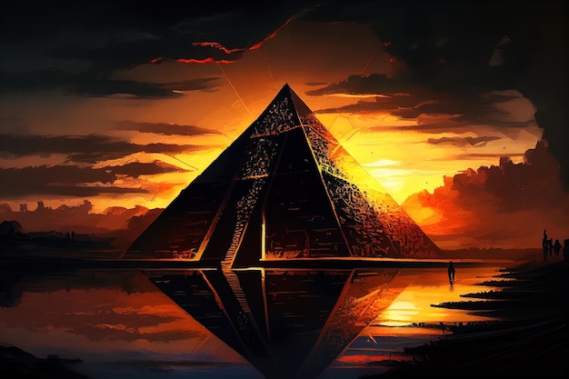 een piramide met het woord piramides erop