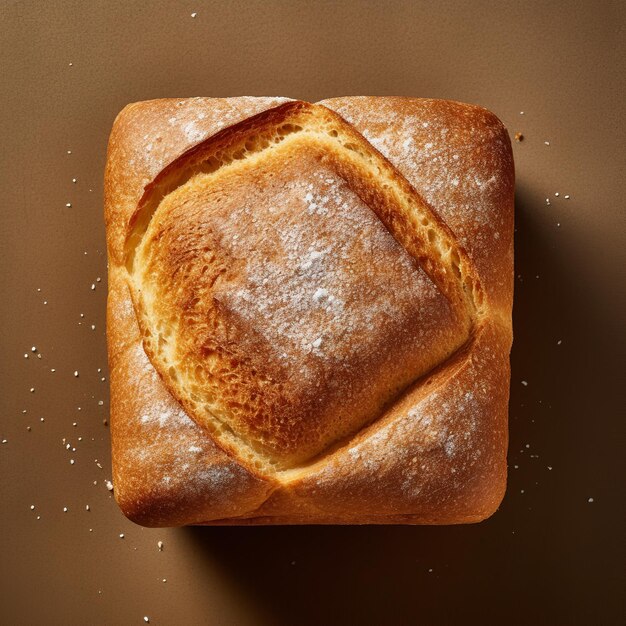 Een plakje aardappelbrood geïsoleerd op een houten achtergrond