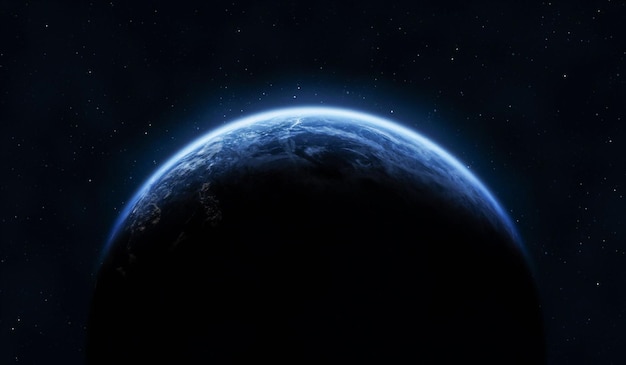Een planeet met een blauwe planeet op de achtergrond