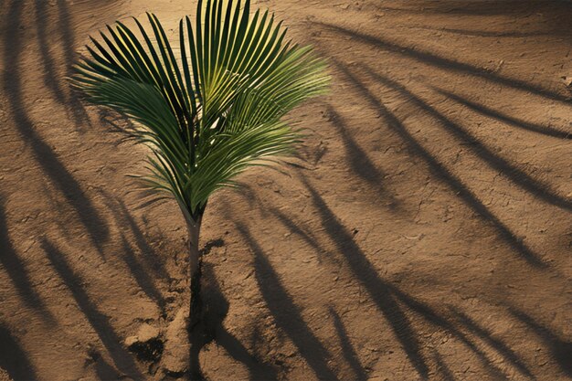 Een plant die in de grond groeit met de zon die erop schijnt een kleine boom die groeit