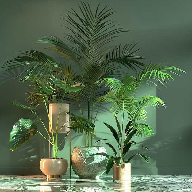 een plant en een potplant staan op een tafel