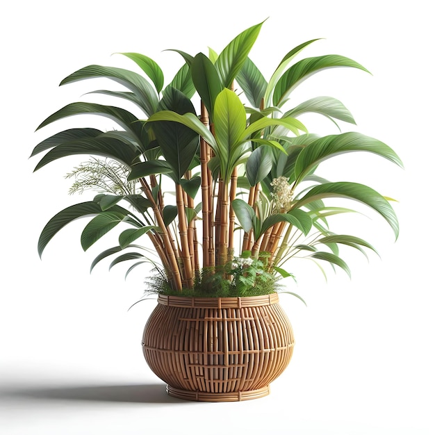 Foto een plant in een pot die op de zijkant staat: