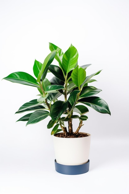 Een plant in een pot met de bladeren van een plant