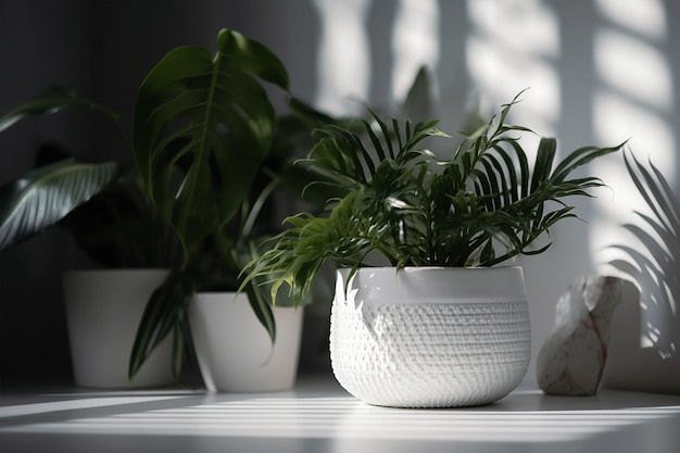 Foto een plant in een witte pot