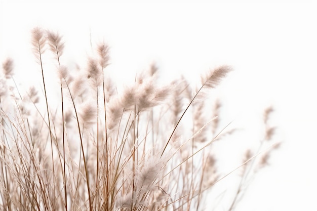 Een plant met lange, dunne, bruine bladeren