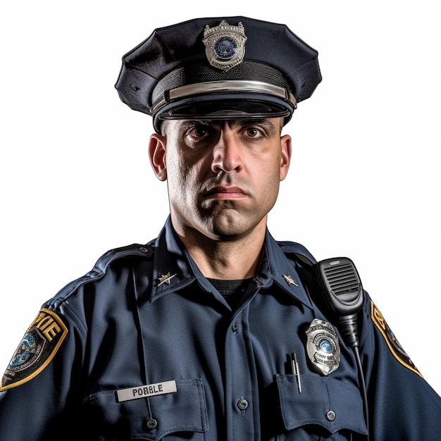 Een politieagent draagt een uniform en heeft het woord politie erop.
