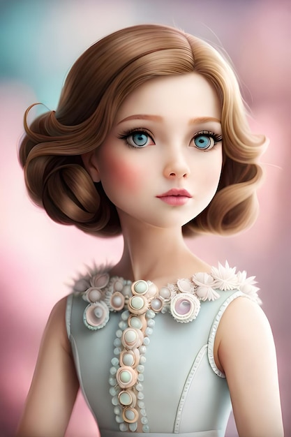 Een pop in een jurk met de tekst 'prinses' erop.