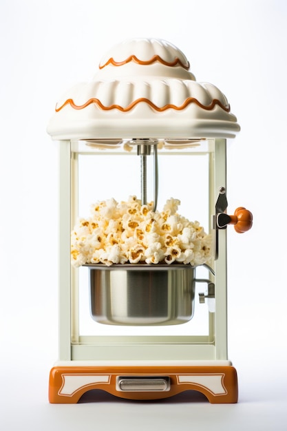 Een popcornmachine met een kom popcorn erin Generatieve AI
