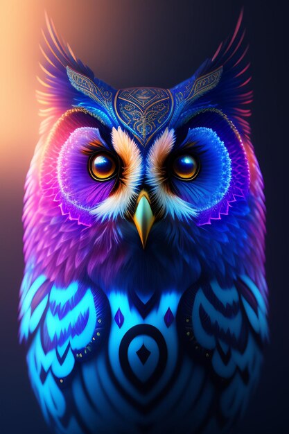 Een portret Owl gegenereerd Ai