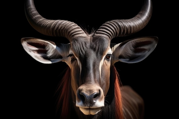 Een portret van een prachtige oryx of dikhoornantilope die de camera onder ogen ziet Generatieve AI