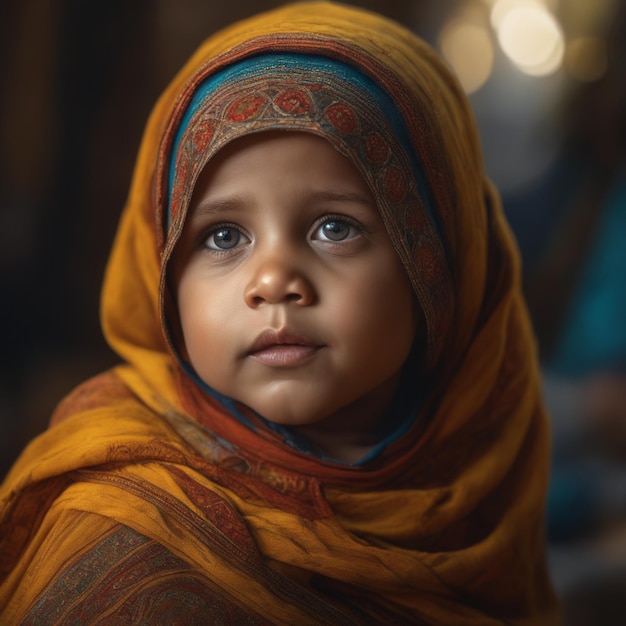 Een portret van een schattig kindermodel