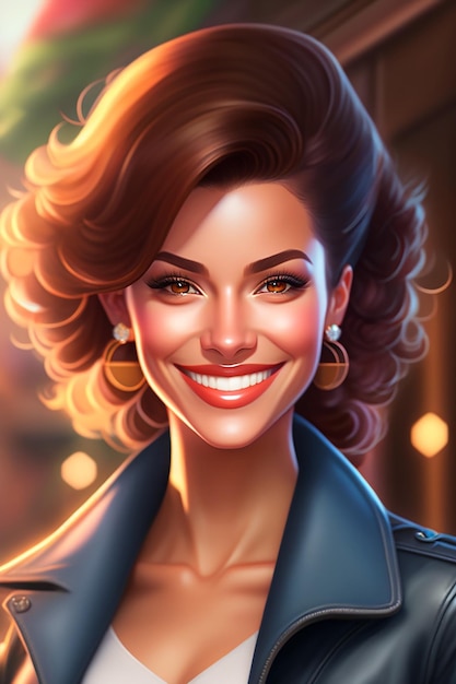 Een portret van een vrouw uit het personage van het spel.