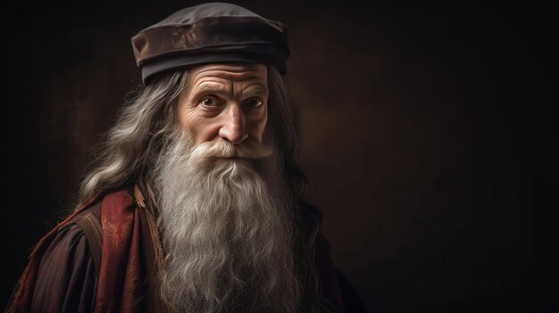 Een portret van Leonardo Da Vinci