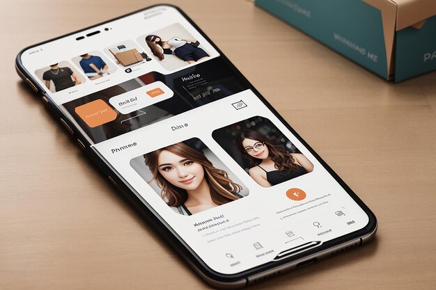 een portretgeoriënteerde mockup van een smartphone met een focus op e-commerce waarmee gebruikers hun online winkel kunnen weergeven op het scherm van het apparaat