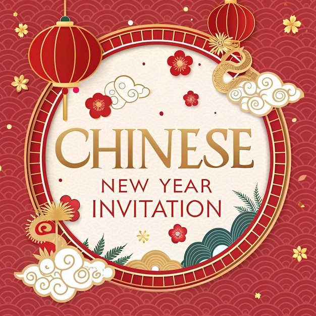 een poster met Chinese tekens waarop staat Chinees Nieuwjaar