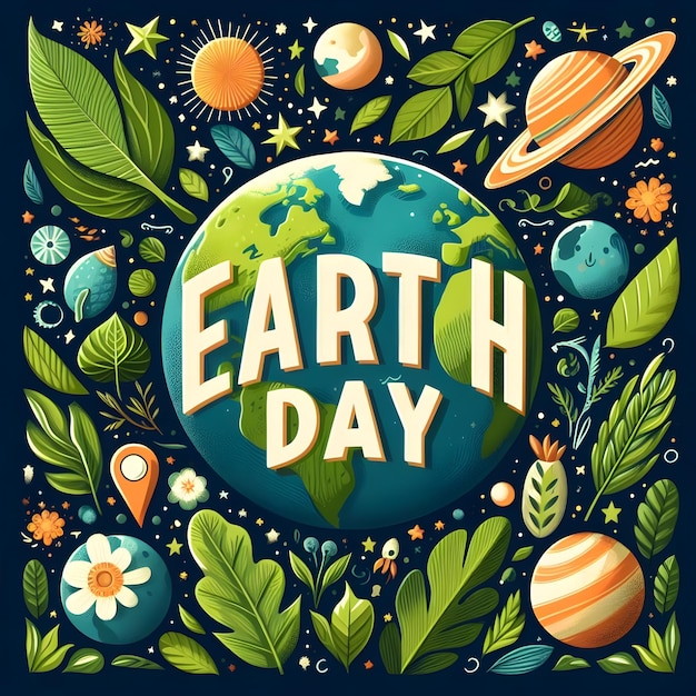 een poster met de dag van de aarde erop geschreven