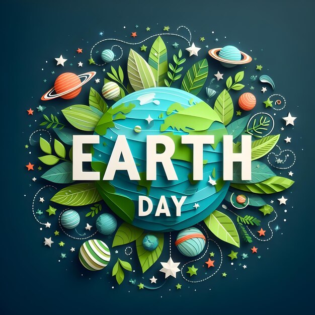 een poster met de dag van de aarde erop geschreven