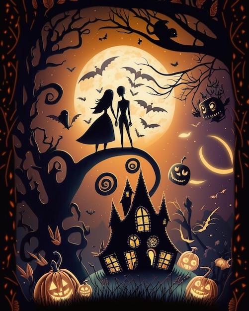 Een poster met de tekst 'halloween' erop