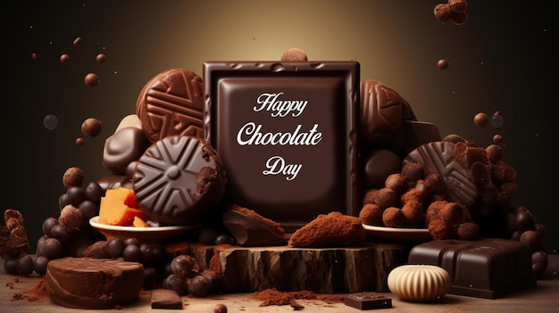 Een poster met de tekst happy chocolate day