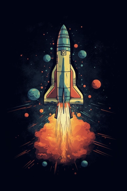 Een poster met de tekst 'space shuttle' erop