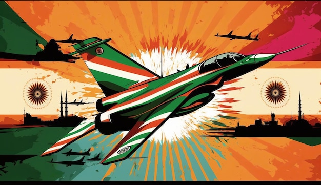 Een poster van een jet met het woord luchtmacht erop